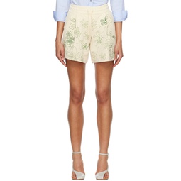 Off White Embroidered Shorts 241358F088004