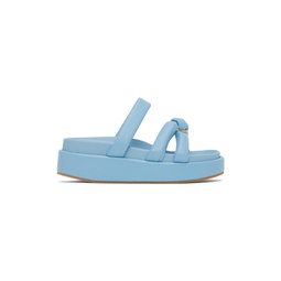 Blue Padded Platform Sandals 231358F124003