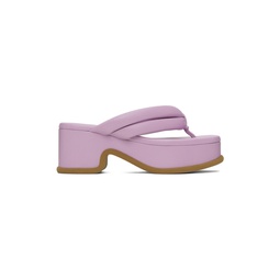 Purple Leather Heeled Sandals 231358F125034