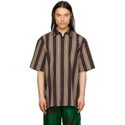 Burgundy Striped Shirt 231358M192073