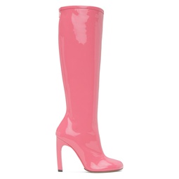 Pink Structured Tall Boots 222358F115003