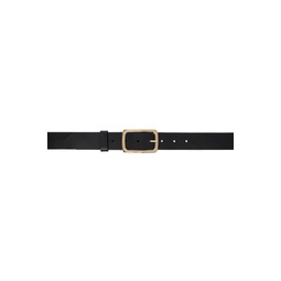 Black Wide Leather Belt 241358F001004