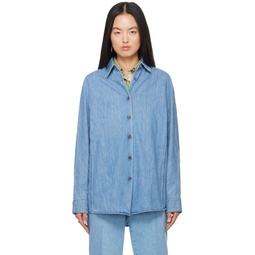Blue Oversized Denim Shirt 241358F109000