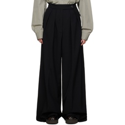 Black Pleated Trousers 232358F087017
