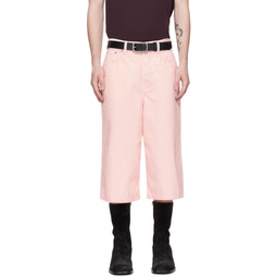 Pink Patch Denim Shorts 231358M186017