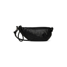 Black Leather Messenger Bag 222358M170002