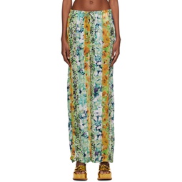 Multicolor Floral Trousers 231358F087033