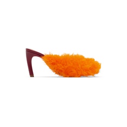 Orange Furry Heels 222358F122001
