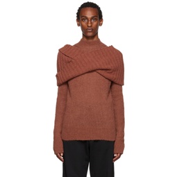 Brown Alpaca Sweater 222358M205009
