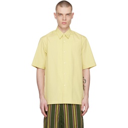 Yellow Spread Collar Shirt 231358M192056