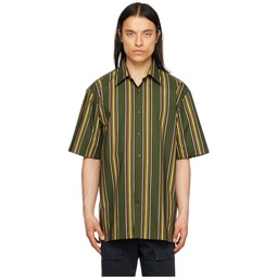 Khaki Striped Shirt 231358M192074