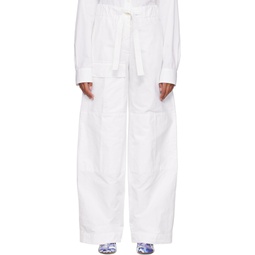 White Patch Pocket Trousers 222358F087022