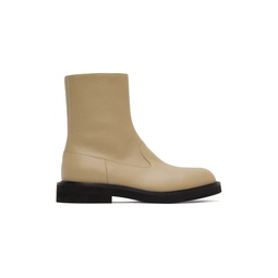 Beige Leather Chelsea Boots 222358M228001