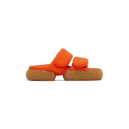 Orange Mesh Strap Platform Sandals 221358F124014