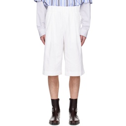 White Baggy Shorts 231358M193027