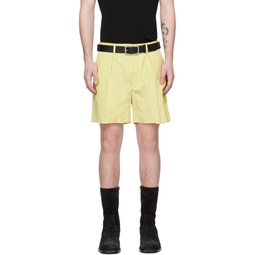 Yellow Cinch Shorts 231358M193011