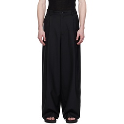 Black Pleated Trousers 241358M191041