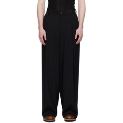 Black Pleated Trousers 241358M191038