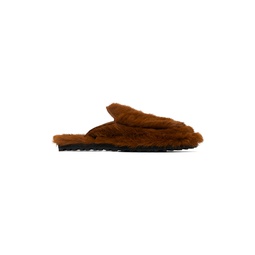 Brown Slider Loafers 241358M231007