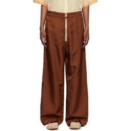 Brown Overdyed Trousers 241358M191020