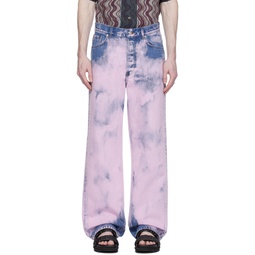 Pink Garment Dyed Jeans 241358M186001