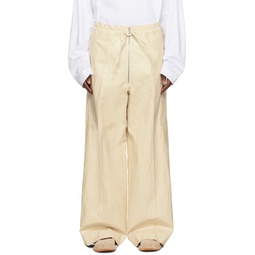 Beige Overdyed Trousers 241358M191023