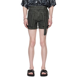 Gray Belted Shorts 241358M193021