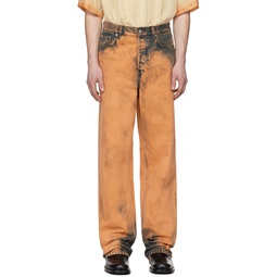 Orange Bleached Jeans 241358M186000