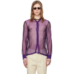 Purple Sheer Shirt 241358M192010