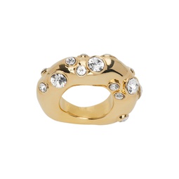 Gold Crystal Embellished Ring 222358F024002