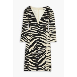 Zebra-print chenille dress