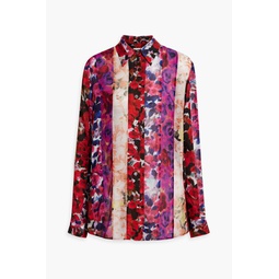 Floral-print chiffon shirt