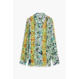 Floral-print silk-blend chiffon shirt