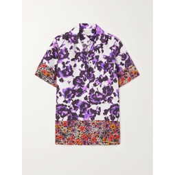 DRIES VAN NOTEN Paneled floral-print silk-twill shirt