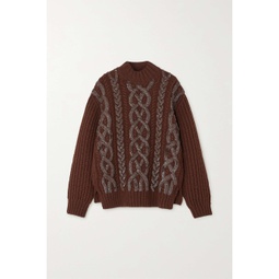 DRIES VAN NOTEN Sequin-embellished cable-knit wool sweater