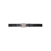 Black Vintage Plaque Belt 241148M131004