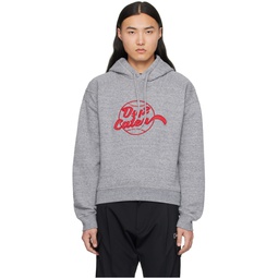 Gray Embroidered Hoodie 241148M202013