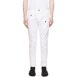 White Sexy Cargo Pants 241148M188003