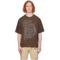 Brown Keep on Trucking T Shirt 232148M213009