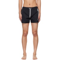 Black Printed Swim Shorts 231148M208001