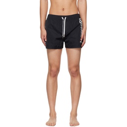 Black Printed Swim Shorts 231148M208001