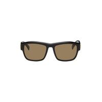 Black   Brown Rectangular Sunglasses 231443M134011