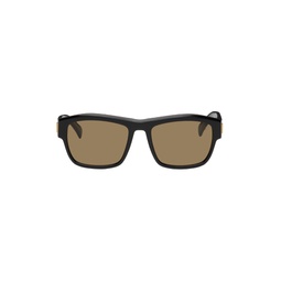 Black   Brown Rectangular Sunglasses 231443M134011