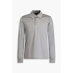 Jacquard-knit cotton polo shirt