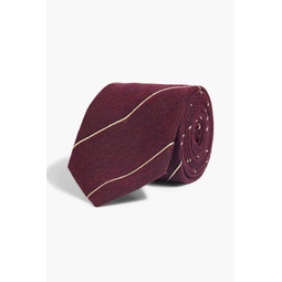 Striped wool and mulberry silk-blend tie