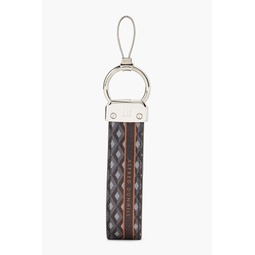 Printed textured-leather keychain