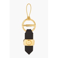 Gold-tone leather keychain
