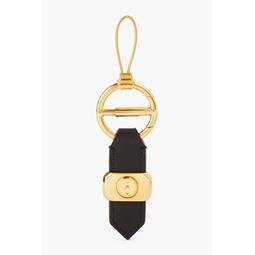 Gold-tone leather keychain