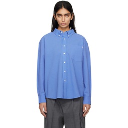 Blue Spread Collar Shirt 241965F109006