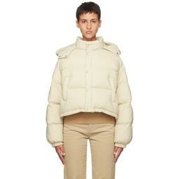 Off White Cropped Down Jacket 232965F061000
